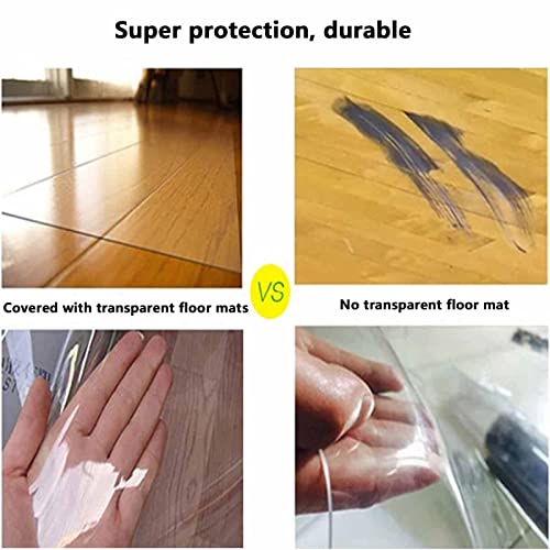 AWSAD Transparent Floor Protection Mat Scratch-Resistant for Hard Floors, Office Chair Pad PVC Non-Slip - 66 Size