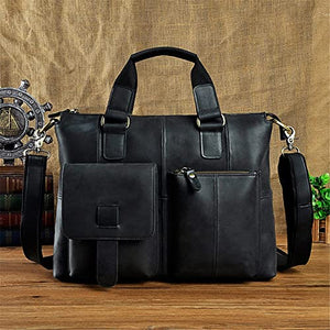 QWZYP Original Men's Handbag Retro Large Capacity Briefcase Business Computer Bag Diagonal Bag (Color : B, Size : 31 * 40 * 8cm)