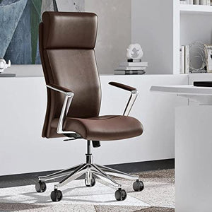 Zuri Furniture Draper Leather Executive Chair - Dark Brown