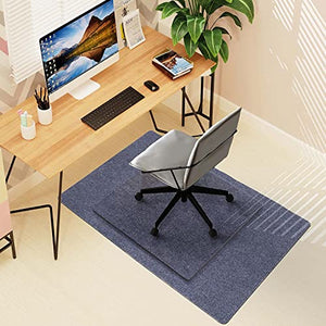 Fab Glass and Mirror Glass Office Chair Mat | 42”x48” Flat Polished Edge Heavy Duty Tempered Glass Mat | For Hardwood Floor or Carpet | Effortless Rolling | Clear
