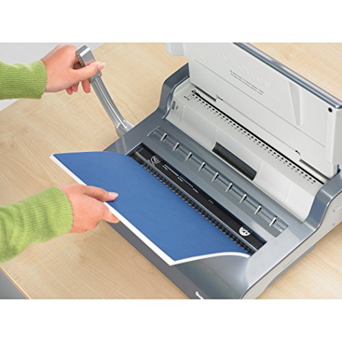 Fellowes 5217401 Quasar Manual Wire Binding Machine, 18 1/8 x 15 3/8 x 5 1/8, Metallic Gray
