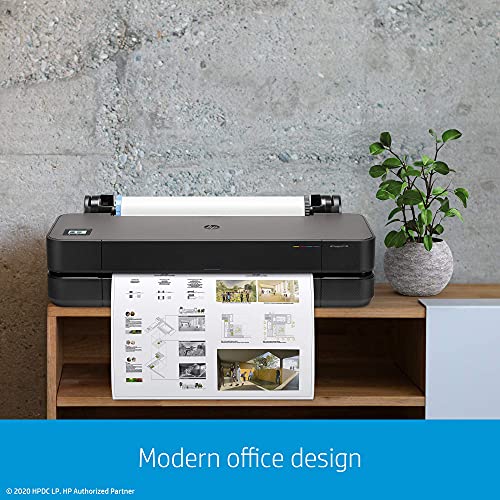 HP DesignJet T230 Large Format Compact Wireless Plotter Printer - 24", with Modern Office Design (5HB07A) (Renewed)