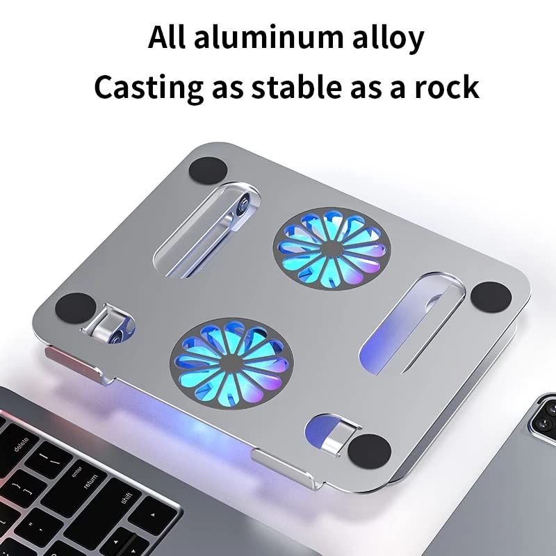 EYHLKM Laptop Tablet Stand with Cooling Fan Heat Dissipation Aluminum for Desktop Stand Notebook Holder Cooler (Color : B)