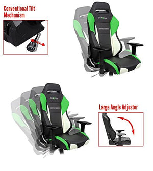 DXRacer Drifting Series OH/DM61/NWE Racing Seat Office Chair Gaming Ergonomic Adjustable Computer Chair with - Included Head and Lumbar Support Pillows (Black, White, Green)
