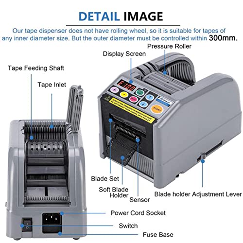 DDHVVOH Automatic Tape Dispenser,Electric Tape Cutting Machine with 999mm Maximum Cutting Length Tape Adhesive Cutter,Auto/Manual Mode,for Many Kinds Tape Cutting,110v