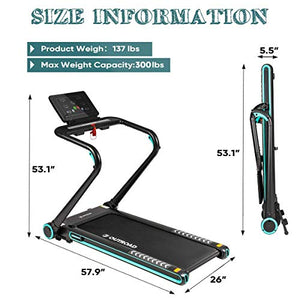 Foldable Treadmill 3.5 HP Electric Running Machine for Home, Office & Gym, Cardio Exercise Machine with LED Display, Quiet Motor, 12 Preset Programs, 95% Worry-Free Assembly