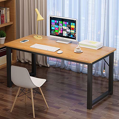 AJIU Computer Desk 39" Modern Office Desk PC Laptop Table for Study Writing Home Office Workstation,Yellow