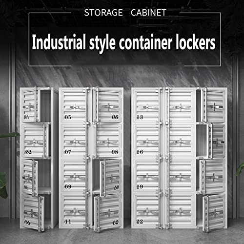 Industrial Storage Cabinet with Door, Gray Metal Locker Cabinet - 4 Doors