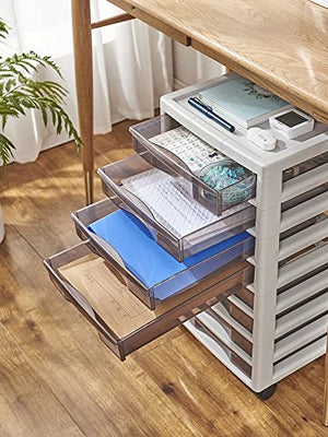 WAHHWF Office Craft Organizers and Storage Cart on Wheels - Plastic Drawers Rolling Storage Cart