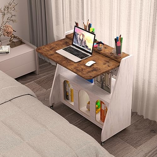 Pmnianhua Mobile Laptop Desk on Wheels - Rolling Writing Workstation