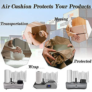 JZBRAIN Air Cushion Film 72002 Air Pillows Air Bubble Bags Wrap Packing Roll, 1 Roll 200mm X 100mm X 200m X 0.02mm Air Cushion Films ONLY Compatible with JZBRAIN Air Cushion Machine (4 Rolls)