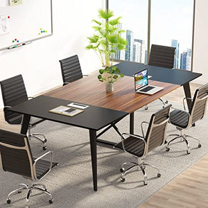 Tribesigns 8FT Conference Table, Large Modern Meeting Table with Grommet Holes