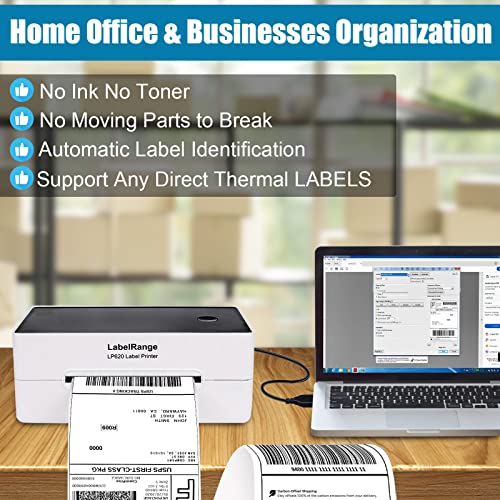 LabelRange 300DPI Resolution Thermal Label Printer - Commercial Grade Shipping Label Printer 4x6,Support Amazon Ebay Paypal Shopify Etsy Shipstation and More on Windows&Mac