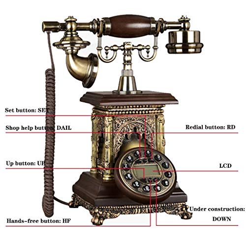 GagalU European Retro Phone, Antique Style Button Dial Vintage Telephone