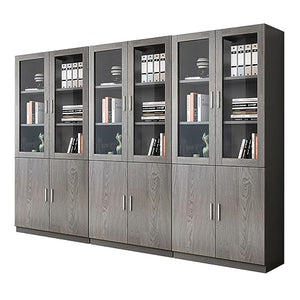 REHOOF 5 Tier Office File Cabinet with Tempered Glass Door, Freestanding Kitchen Pantry & Bathroom Shelf