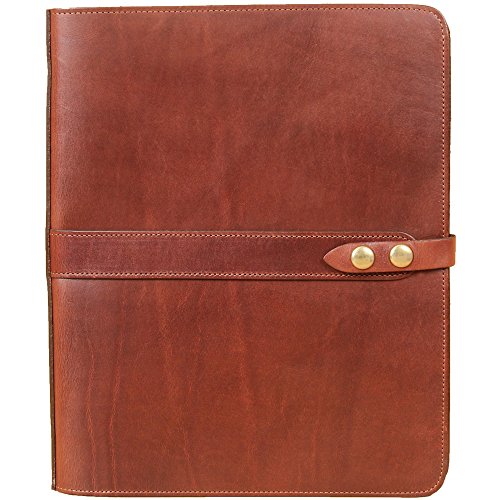 Leather Business Double Portfolio Notebook Writing Notepads Brown USA Made No.36