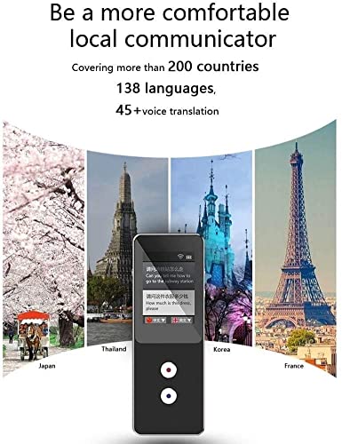 Language Translator Device Portable Instant Translator Device Support WiFi/Hotspot/Offline Two-Way Real Time Online 138 Languages Smart Translator (Black)