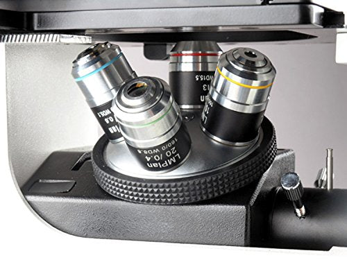 AmScope ME1200TA Inverted Trinocular Metallurgical Microscope, 50X-800X Magnification, PL10x and PL16x Eyepieces, Polarizing Condenser, Brightfield and Polarizing LED Illumination with Rheostat, Large Double-Layer Mechanical Stage, 90-240V