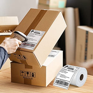 POLONO Label Printer - 150mm/s 4x6 Gray Thermal Label Printer, POLONO 4"×6" Direct Thermal Shipping Label, 220 Labels/Roll, Compatible with Amazon, Ebay, Etsy, Shopify and FedEx