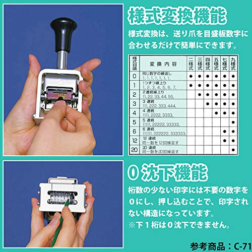 Lion Pro-Line Heavy-Duty Automatic Numbering Machine, 6-Wheel, with Alphabet, 1 Numbering Machine (C-75)
