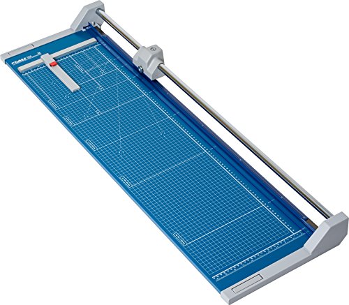 Dahle 556 Professional Rolling Trimmer, 37-3/4" Cut Length, 14 Sheet Capacity, Self-Sharpening, Automatic Clamp, German Engineered Paper Cutter, Blue, Gray (00556-21248)