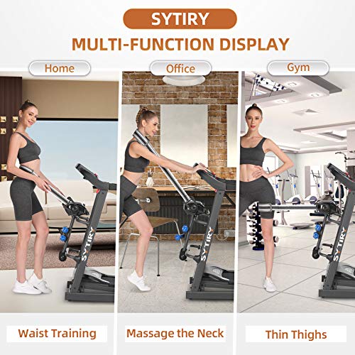sytiry Multifunctional Treadmill, Folding Treadmill, 3.25HP, can be Used for Leg Training, Waist Weight Loss, Neck Massage, Running,