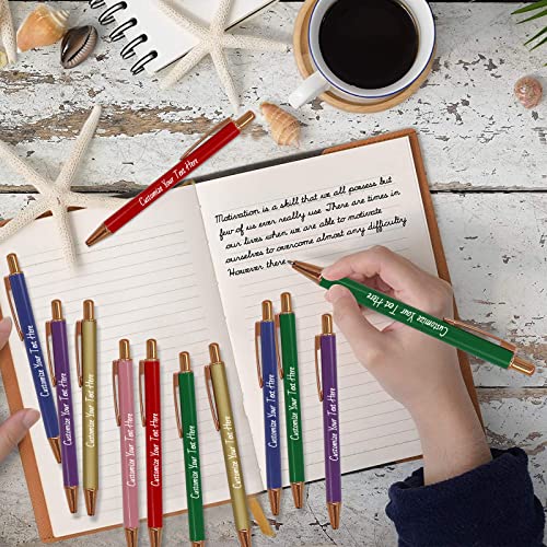 Max 1000 Pcs Personalized Pens in Bulk - Custom Ballpoint Pen with Name, Logo or Message - Business or Personal Use - for Smooth Writing in Home, Office or School - Black Ink (300PCS, Red)
