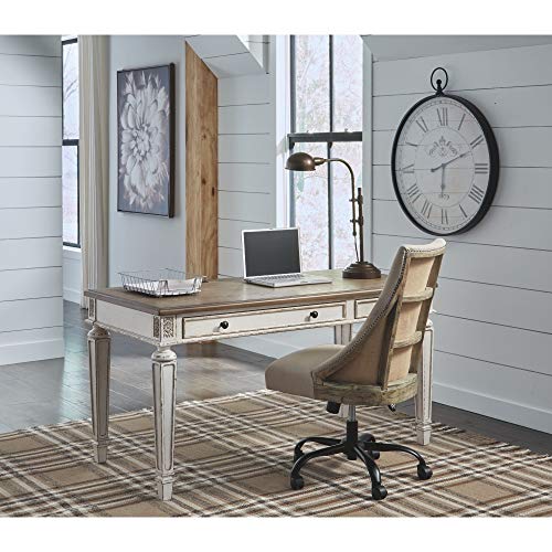 Signature Design by Ashley H743-34 Realyn Home Office Desk, White/Brown