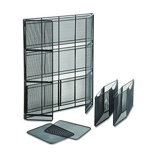 Safco Products 6240BL Onyx Mesh Fold-Up Shelving, Black