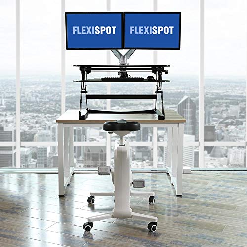 Flexispot Stand up Desk Riser with Under Desk Bike Sit Stand Move Total Solution