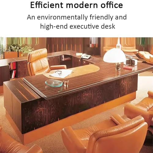 KAGUYASU Executive Desk - Modern Light Luxury U-Shaped Lacquered Wooden Office Desk 6.6FT