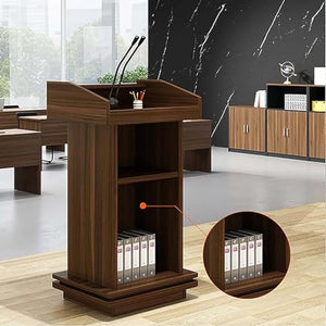 Gruytoie Solid Wood Pulpit with Storage Shelf