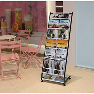 WDJBPSH 6 Tier Brochures Display Holder with Wheels