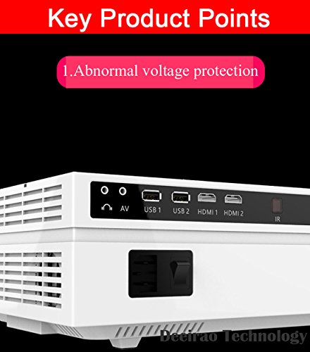 Video Projector Full HD,Deeirao Real 1080P Resolution Best Computer Projector LED Light Work with Amazon Fire TV Stick,PS4 Xbox360,HDMI,VGA,USB,AV,Laptop (Black)