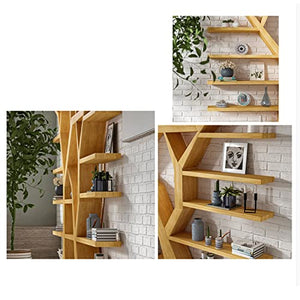 CAMBOS Tree-shaped Industrial Bookshelf Floor-to-ceiling Display Stand (Bruin, 160cm)