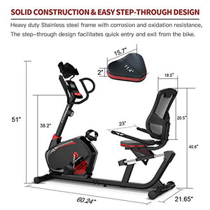 HARISON Magnetic Recumbent Exercise Stationary bike for Seniors 350 LBS Capacity with 14 Level Resistance