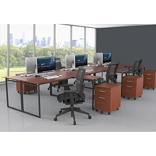 Linea Italia SV751CH Seven Series L-Shaped Desk, 60" by 60" by 29-1/2", Cherry