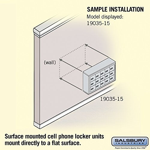 Salsbury Industries 19035-15ASC Cell Phone-3 Unit Surface Mounted-Resettable Combination Locks with 5-Inch Diameter Compartments, Aluminum