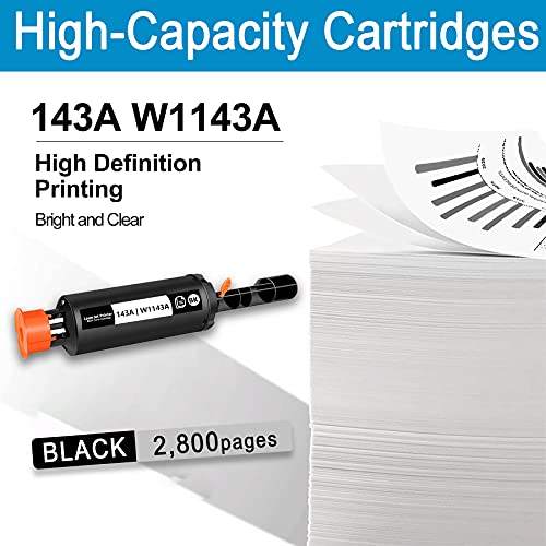 2 Pack Black Compatible 143A | W1143A MICR Toner Cartridge Replacement for HP Neverstop Laser MFP 1202nw MFP 1202w 1001nw 1000n MFP 1200nw 1200n 1201n 1005n Printer Ink Cartridge (High Yield)