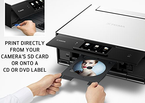 Canon TS9020 Wireless All-In-One Printer with Scanner and Copier: Mobile and Tablet Printing, with AirPrint and Google Cloud Print Compatible, White