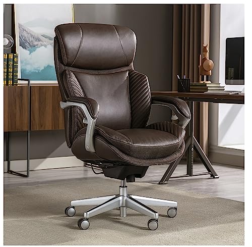 Generic Big & Tall Ergonomic Executive Chair, Brown/Silver