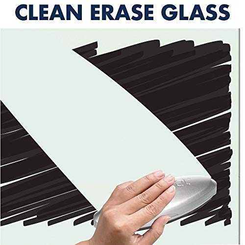 Quartet Glass Whiteboard, Magnetic Dry Erase White Board, 50" x 28", Wide Format with Invisible Mount, Black Aluminum Frame, Evoque (G5028BA)