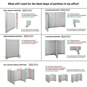 GOF Large Fabric Room Divider Panel, Custom Built Workstation 24" W x 72" H