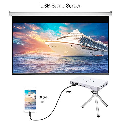Portable Mini Projector, Haidiscool Pocket Video DLP Pico Projector 150 ANSI Lumen with WiFi, USB, HDMI, Support iPhone, Android, Laptop, PC, Tablets 1080P Movie, for Home Entertainment, Outdoor Movie