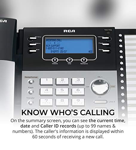 RCA 25424RE1 4-Line Expandable Phone System with Intercom (2-Pack) Bundle with Blucoil 8 AAA Batteries