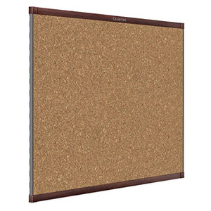 Quartet Prestige 2 Magnetic Cork Bulletin Board, 6' x 4', Mahogany Finish Aluminum Frame (MC247MP2)