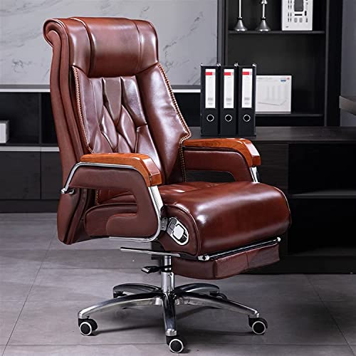 SyLaBy Ergonomic Executive Office Chair with Footrest - Microfiber Leather Swivel Desk Recline - Extra Padded Computer Chair