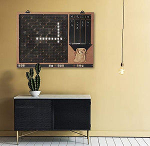 TUBİBU Unique Wall Decor, Message Board, Convenient to Play Scrabble, Extraordinary Gift, Wall Decor, Wall Art (Word Game)