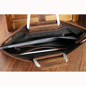 FXZMJN Handmade Men's Handbag Retro Business Horizontal One Shoulder Diagonal Bag Briefcase Computer Bag (Color : B, Size : 37 * 28cm)