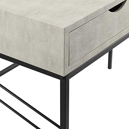 Walker Edison 2 Drawer Modern Wood and Metal Computer Writing Desk Home Office Workstation Small 44 Inch, Off White